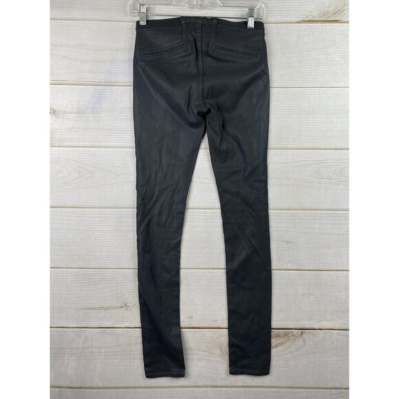 Helmet Lang Pants 26 Gray Wax Coated Skinny Faux Leather Look Tapered Legging - Picture 7 of 11